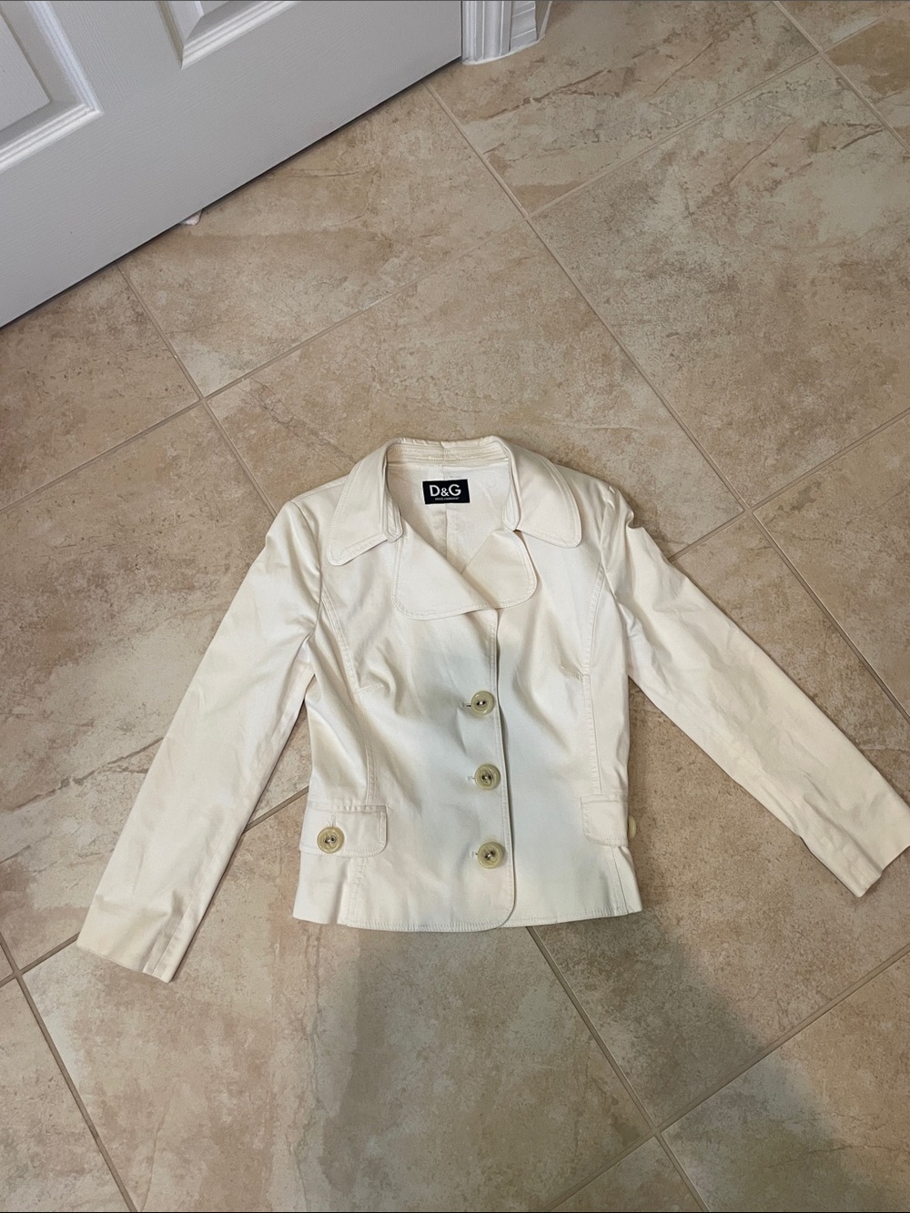 D&G Cream Tailored Blazer with Button Front vintage y2k